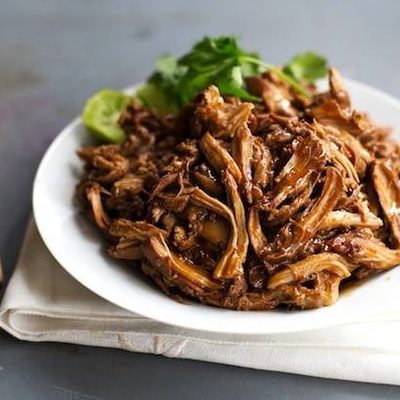 Honey Glazed Crockpot Chicken Adobo - simple pantry ingredients, hardly any hands-on time, 200 calories. | https://become-fit.today