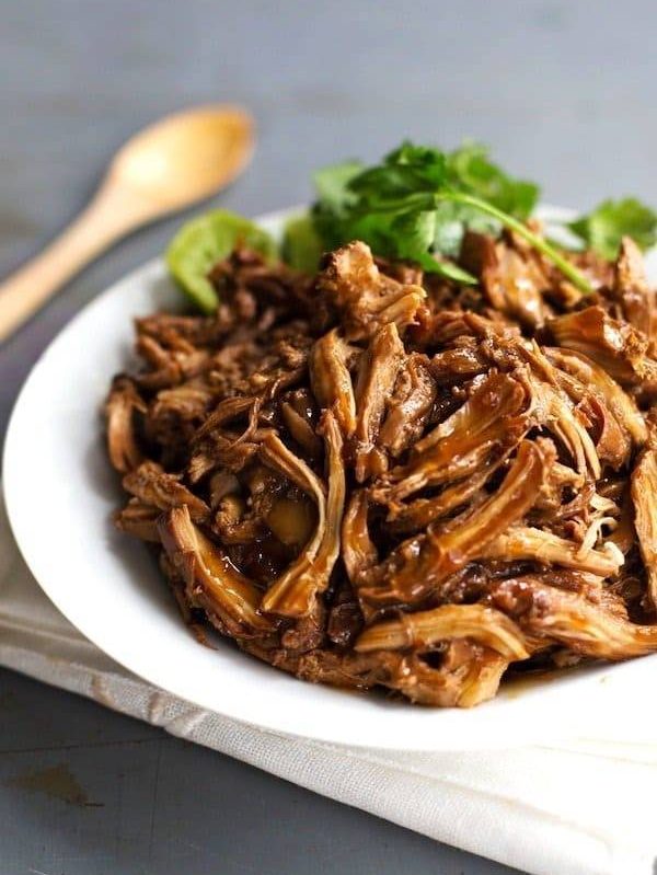 Honey Glazed Crockpot Chicken Adobo - simple pantry ingredients, hardly any hands-on time, 200 calories. | https://become-fit.today