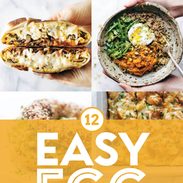 Easy egg recipes in a collage.