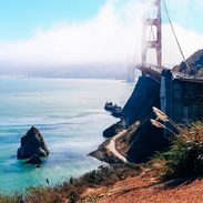 Golden Gate Bridge with fog.